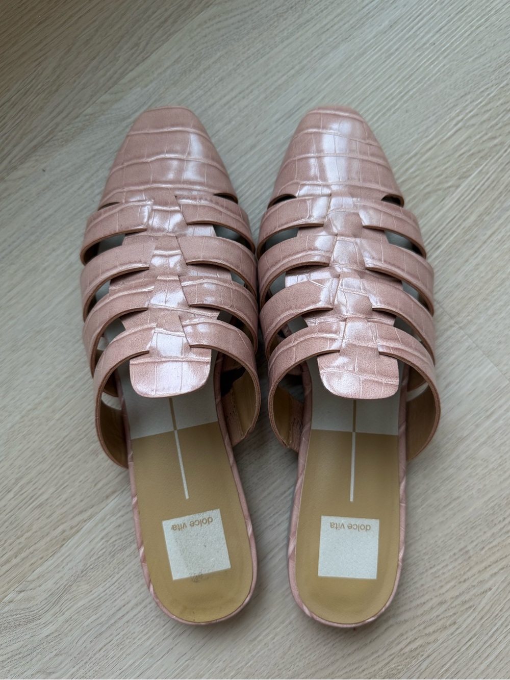 Dolce Vita Blush Quilted Strappy Slide Mules